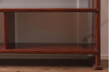 在庫未使用品　IDC大塚家具　松創　やすらぎ　ケヤキ材板目　木地呂塗り　三段飾棚(飾り棚)(定価約378万円)(R-041663)