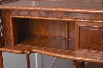 在庫未使用品　IDC大塚家具　漆器山富　漆塗り　透かし入り　総ケヤキ無垢材　飾棚(飾り棚)(定価約216万円)(R-041667)