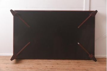 在庫未使用品　IDC大塚家具　松創　総欅材　一条型　無地　漆　座卓(ローテーブル)(定価約102万円)(R-041672)