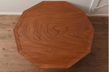 在庫未使用品　IDC大塚家具　松創　やすらぎ　欅材　木地呂塗り　10角形(十角形)座卓(ローテーブル)(定価約312万円)(R-041674)