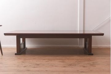 在庫未使用品　IDC大塚家具　松創　やすらぎ　織部　欅材　漆塗りが美しい座卓(ローテーブル)(定価約195万円)(R-041675)