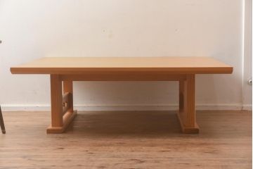 在庫未使用品　IDC大塚家具　松創　三彩　欅材　座卓008(ローテーブル)(定価約73万円)(R-041676)