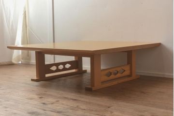 在庫未使用品　IDC大塚家具　松創　三彩　欅材　座卓008(ローテーブル)(定価約73万円)(R-041676)