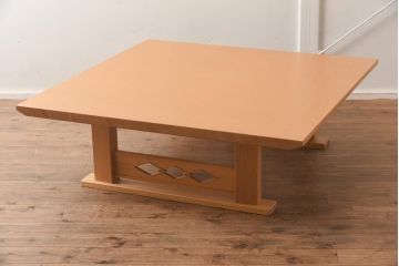 在庫未使用品　IDC大塚家具　松創　三彩　欅材　座卓008(ローテーブル)(定価約73万円)(R-041676)