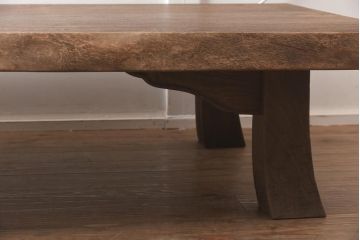 在庫未使用品　IDC大塚家具　松創　焼桐　一枚板　座卓1510(テーブル)(定価約306万円)(R-041677)