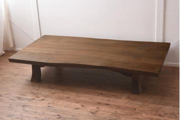 在庫未使用品　IDC大塚家具　松創　焼桐　一枚板　座卓1814(テーブル)(定価約359万円)(R-041678)