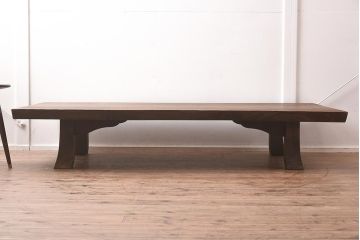 在庫未使用品　IDC大塚家具　松創　焼桐　一枚板　座卓1814(テーブル)(定価約359万円)(R-041678)