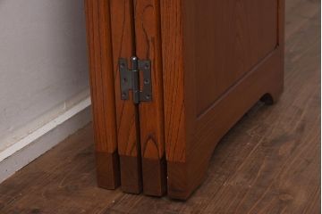 在庫未使用品　IDC大塚家具　松創　匠　漆　ケヤキ無垢材　木製屏風(パーテーション、4面衝立)(定価約302万円)(R-041683)