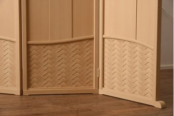 在庫未使用品　IDC大塚家具　松創　やすらぎ　桐材　4面衝立(パーテーション、工芸家具)(定価約216万円)(R-041685)