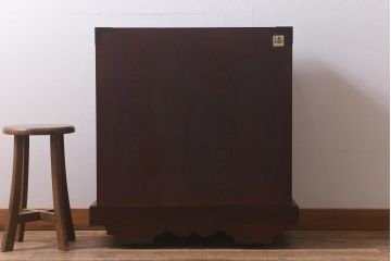 中古　欅産業　漆塗り　仙台箪笥　KC-18　力強い杢目が目を引く中型車箪笥(小タンス、チェスト、引き出し)(R-041692)
