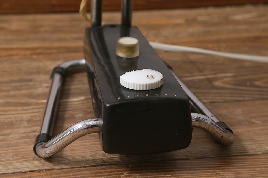 レトロ家具　昭和中期　日立(HITACHI)　オルゴール機能付き　ノスタルジックな雰囲気の30cm卓上扇風機(ファン)(R-041693)