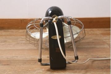 レトロ家具　昭和中期　日立(HITACHI)　オルゴール機能付き　ノスタルジックな雰囲気の30cm卓上扇風機(ファン)(R-041693)