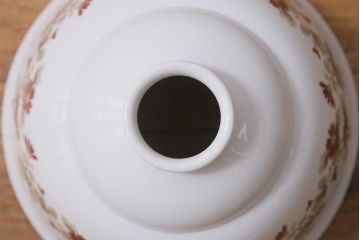 アンティーク照明　オールドノリタケ・則武(日陶)　小菊　落ち着いた色味の小花が目を引く電笠(天井照明、シェード)(R-041708)