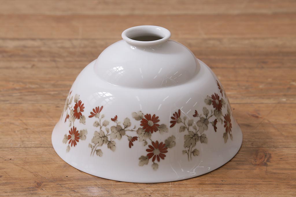 アンティーク照明　オールドノリタケ・則武(日陶)　小菊　落ち着いた色味の小花が目を引く電笠(天井照明、シェード)(R-041708)