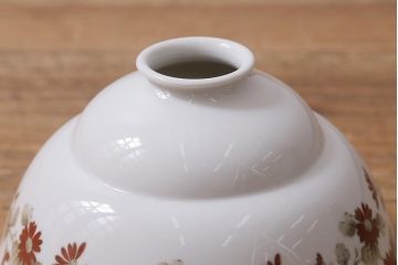 アンティーク照明　オールドノリタケ・則武(日陶)　小菊　落ち着いた色味の小花が目を引く電笠(天井照明、シェード)(R-041708)