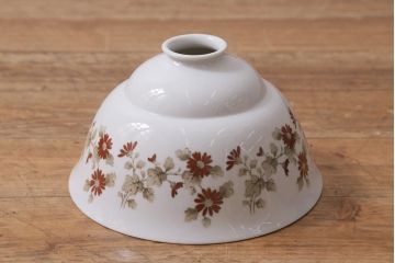 アンティーク照明　オールドノリタケ・則武(日陶)　小菊　落ち着いた色味の小花が目を引く電笠(天井照明、シェード)(R-041708)