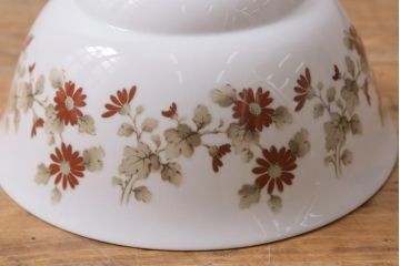 アンティーク照明　オールドノリタケ・則武(日陶)　小菊　落ち着いた色味の小花が目を引く電笠(天井照明、シェード)(R-041710)