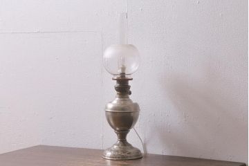 アンティーク照明　昭和初期　オイルランプをリメイクしたお洒落なテーブルランプ(スタンドライト、卓上照明)(R-041711)