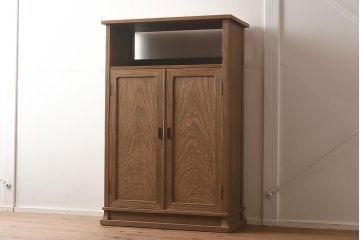 在庫未使用品　IDC大塚家具　松創　焼桐　器局(茶道具、戸棚、キャビネット)(定価約147万円)(R-041713)