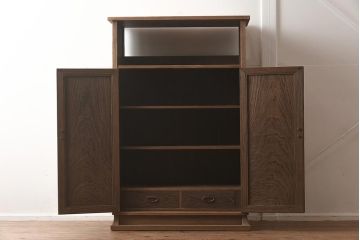 在庫未使用品　IDC大塚家具　松創　焼桐　器局(茶道具、戸棚、キャビネット)(定価約147万円)(R-041713)