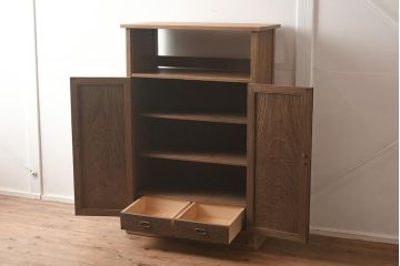 在庫未使用品　IDC大塚家具　松創　焼桐　器局(茶道具、戸棚、キャビネット)(定価約147万円)(R-041713)