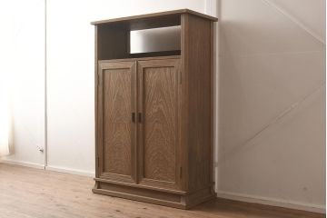 在庫未使用品　IDC大塚家具　松創　焼桐　器局(茶道具、戸棚、キャビネット)(定価約147万円)(R-041713)