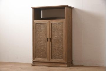 在庫未使用品　IDC大塚家具　松創　焼桐　器局(茶道具、戸棚、キャビネット)(定価約147万円)(R-041714)