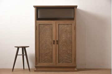 在庫未使用品　IDC大塚家具　松創　焼桐　器局(茶道具、戸棚、キャビネット)(定価約147万円)(R-041714)