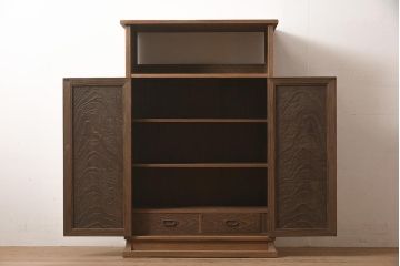 在庫未使用品　IDC大塚家具　松創　焼桐　器局(茶道具、戸棚、キャビネット)(定価約147万円)(R-041714)