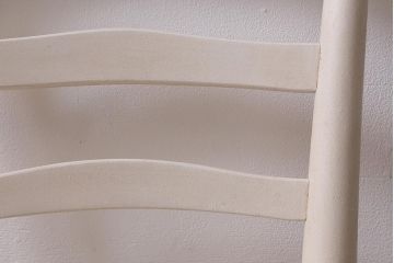 松本民芸家具　ペイント家具　爽やかなペイントが魅力的なラダーバックチェア(ダイニングチェア、椅子)(R-041718)
