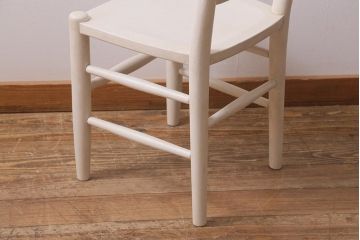 松本民芸家具　ペイント家具　爽やかなペイントが魅力的なラダーバックチェア(ダイニングチェア、椅子)(R-041718)
