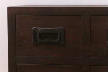 ラフジュ工房オリジナル　古金具リメイク　前板栗材　ヒノキ材　レトロな雰囲気漂う佇まいが魅力の小引き出し(小物収納)(R-041729)