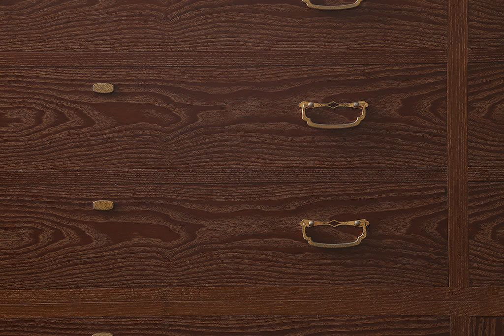 中古　国産　三方桑材貼り・中桐材　品のある佇まいが魅力の上質な重ねタンス(チェスト、和箪笥、桐箪笥、桐たんす)(R-041733)