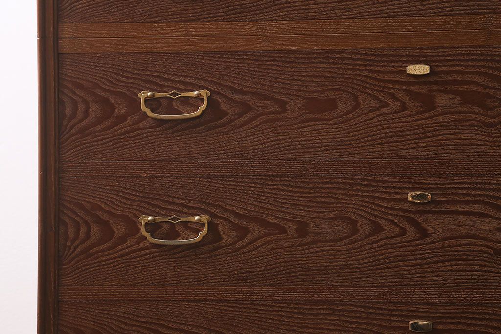 中古　国産　三方桑材貼り・中桐材　品のある佇まいが魅力の上質な重ねタンス(チェスト、和箪笥、桐箪笥、桐たんす)(R-041733)