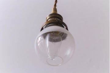 アンティーク照明　昭和レトロ　珍しいデザインが目を引くペンダントライト(吊り下げ照明、天井照明)(R-041741)