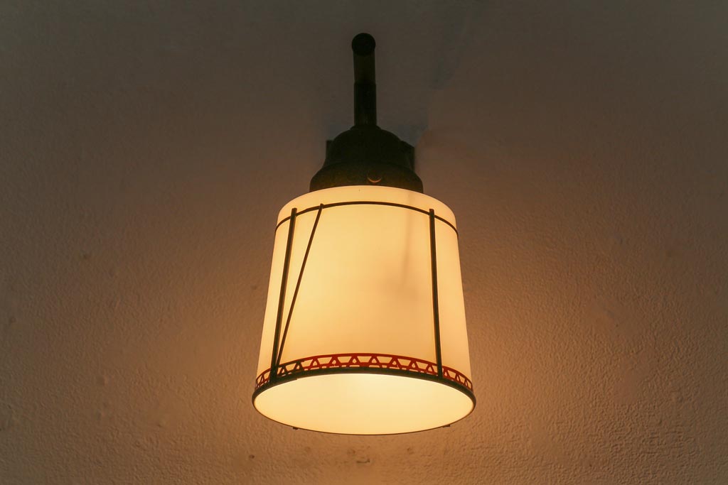 アンティーク照明　昭和初期　和の雰囲気漂うウォールランプ(壁掛け照明、ブラケットライト)(R-041742)