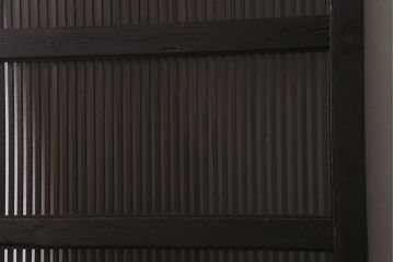 アンティーク建具　明治大正期　ヒノキ材　細い桟が魅力の格子蔵戸(蔵戸、格子戸、引き戸、建具、玄関戸)(R-041743)