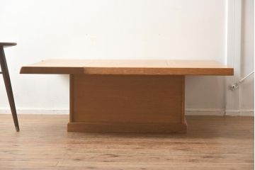 在庫未使用品　IDC大塚家具　藤沢木工　ナラ材 無垢はぎ　いろり(囲炉裏、座卓、火鉢)(定価約23万5千円)(R-041748)