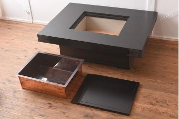 在庫未使用品　IDC大塚家具　欅産業　KSO-01　和モダンな炉付きセンターテーブル(座卓、火鉢)(定価約53万5千円)(R-041749)