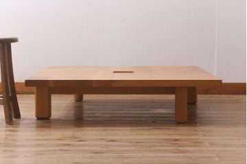 中古　飛騨産業　キツツキ　森のことば　SN150T   正方形フロアテーブル(100角)(センターテーブル、ローテーブル、座卓、子供机)(R-041754)
