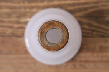 ヴィンテージ雑貨　イギリスビンテージ　平芯　5分芯　3色のガラスが可愛らしいオイルランプ(灯油ランプ、台ランプ)(R-041760)