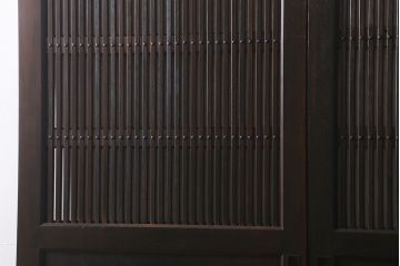 アンティーク建具　明治大正期　蔵戸リメイク　ヒノキ材　クリアガラス入り　風情漂う佇まいが魅力の蔵戸2枚セット(引き戸、玄関戸)(R-041762)