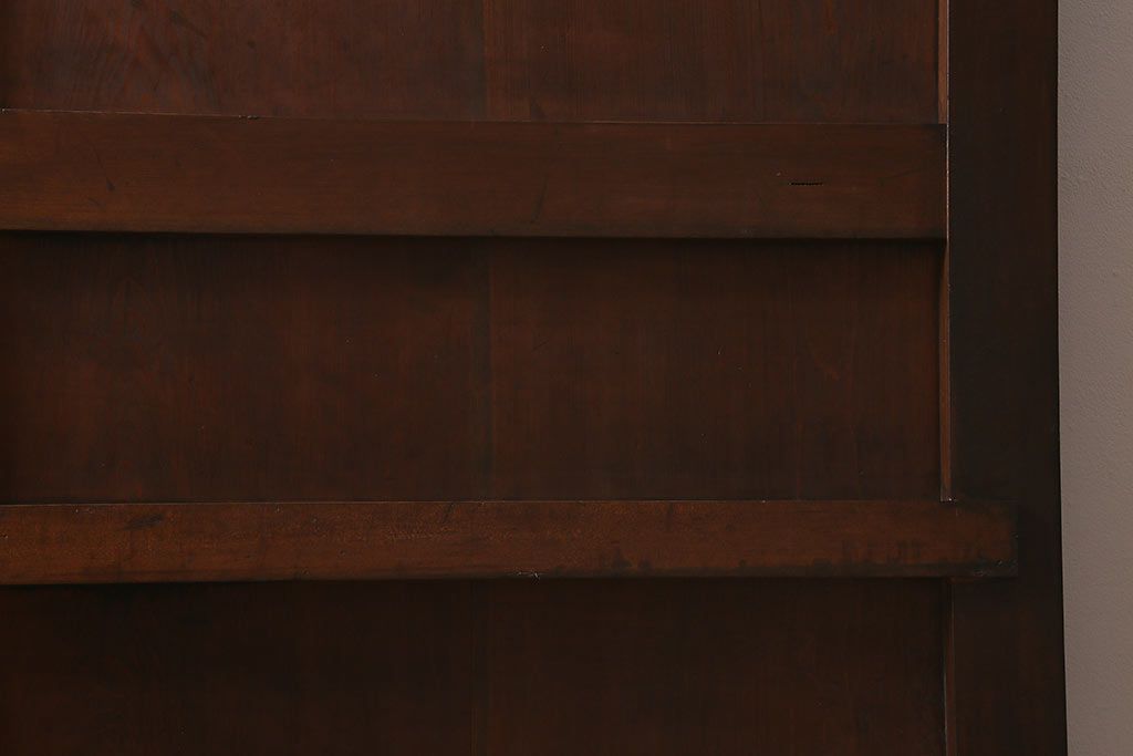 アンティーク建具　明治大正期　蔵戸リメイク　ヒノキ材　クリアガラス入り　風情漂う佇まいが魅力の蔵戸2枚セット(引き戸、玄関戸)(R-041762)