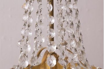 ヴィンテージ照明　フランスビンテージ　ゴージャスな空間を彩るクリスタルガラスのエンパイアシャンデリア(天井照明、吊り下げ照明)(R-041763)