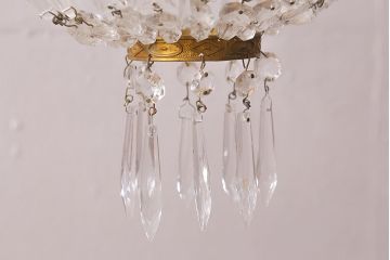 ヴィンテージ照明　フランスビンテージ　ゴージャスな空間を彩るクリスタルガラスのエンパイアシャンデリア(天井照明、吊り下げ照明)(R-041763)