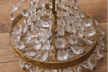 ヴィンテージ照明　フランスビンテージ　ゴージャスな空間を彩るクリスタルガラスのエンパイアシャンデリア(天井照明、吊り下げ照明)(R-041763)