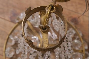 ヴィンテージ照明　フランスビンテージ　ゴージャスな空間を彩るクリスタルガラスのエンパイアシャンデリア(天井照明、吊り下げ照明)(R-041763)