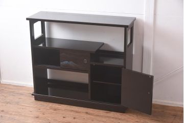 在庫未使用品　IDC大塚家具　モリシゲ(MORISHIGE/森繁)　有明35　彫漆　山と木立　　旭幸延A　和棚(定価約69万円)(R-041766)