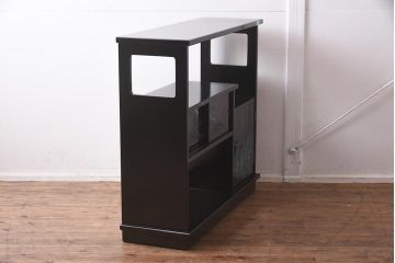 在庫未使用品　IDC大塚家具　モリシゲ(MORISHIGE/森繁)　有明35　彫漆　山と木立　　旭幸延A　和棚(定価約69万円)(R-041766)