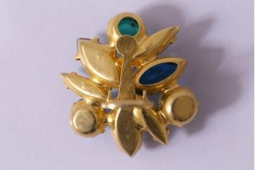 ヴィンテージ雑貨　アメリカビンテージ　ブルーとグリーンが爽やかな印象のイヤリング(アクセサリー)(R-041776)